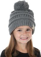 funky junque exclusives beanie: stylish and cozy winter skull cap pom hat for kids! логотип