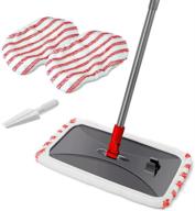 🧹 versatile large surface microfiber flat mop kit: effortless cleaning with 3 reusable mop heads, comb scrapper, and telescopic handle - ideal for hardwood, laminate, tile, and ceramic floors logo