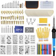 adjustable temperature wood burning kit with 133pcs soldering pyrography pen, tips for embossing, carving, and soldering logo