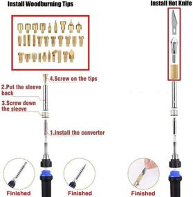 img 3 attached to Регулируемый набор для термопереноса по дереву с 133-мя паяльниками для пирографии, наконечниками для эмбоссинга, резьбы и паяния.