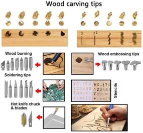 img 1 attached to Регулируемый набор для термопереноса по дереву с 133-мя паяльниками для пирографии, наконечниками для эмбоссинга, резьбы и паяния.