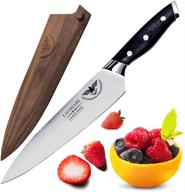 🔪 eagshark leader series 9” high carbon stainless steel chef's knife - g10 handle, wood sheath, beautiful gift box - improved seo logo