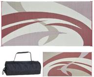 outdoor patio / rv camping mat - reversible swirl design (burgundy/brown, 9ft x 18ft) logo