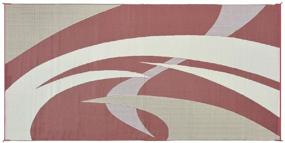 img 1 attached to Outdoor Patio / RV Camping Mat - Reversible Swirl Design (Burgundy/Brown, 9ft x 18ft)