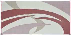 img 2 attached to Outdoor Patio / RV Camping Mat - Reversible Swirl Design (Burgundy/Brown, 9ft x 18ft)