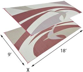 img 3 attached to Outdoor Patio / RV Camping Mat - Reversible Swirl Design (Burgundy/Brown, 9ft x 18ft)