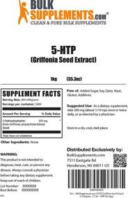 img 3 attached to 🌱 BulkSupplements.com 5-HTP (Экстракт семян Гриффонии) - Подъем настроения и Серотониновая добавка - 5-HTP 200 мг (1 килограмм - 2.2 фунта)