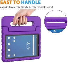 img 3 attached to 📱 AVAWO Onn 7 inch Tablet Case: Kid-Friendly Purple Case for Onn 7" 2019/2020 Tablet, Shockproof with Handle Stand