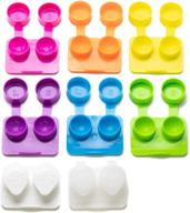 👀 pack of 50 assorted colors flip-top contact lens cases with deep well - bulk offer logo