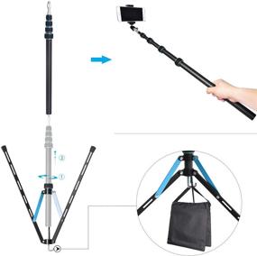 img 3 attached to 📷 87-inch Carbon Fiber Photography Tripod Light Stand by FOSOTO – Lightweight, Compact Autograph Studio Equipment Softbox Umbrella Shooting Video Filming Speedlight Pho