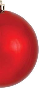 img 2 attached to 🎄 Pack of 4 Vickerman 6-Inch Shiny Red Ball Ornaments