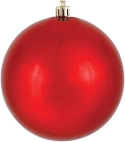 img 4 attached to 🎄 Pack of 4 Vickerman 6-Inch Shiny Red Ball Ornaments