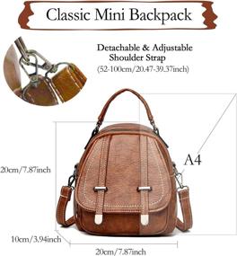 img 3 attached to 🎒 Stylish and Versatile Mini Backpack Purse for Women: NZ SIXVONA Convertible Vintage Brown Bag 3 Ways to Carry