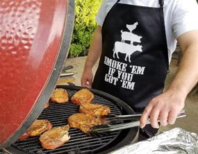 img 2 attached to Funny BBQ Apron for Men: Smoke Em If You Got Em, Pitmaster Grilling Apron With Pockets - Love To Grill in Style! Premium Meat Smoker Accessories for Men and Women - From Grillfather Masters