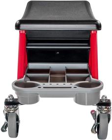 img 2 attached to 🪑 Powerbuilt Heavy Duty Roller Mechanics Seat and Brake Stool: Ultimate Mobility, Large Seating & Tool Storage - 300 lb. Capacity