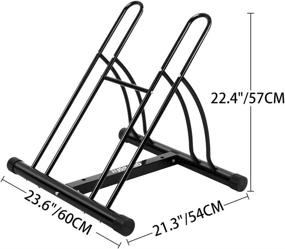 img 3 attached to 🚲 ONETWOFIT 2-Bike Floor Stand: Versatile Indoor and Outdoor Bicycle Storage Rack