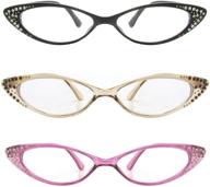 rhinestone colorful reading glasses multicolor vision care logo