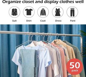 img 3 attached to 👕 KEETDY 50 Pack Metal Hangers - Heavy Duty Stainless Steel Clothes Hanger Set for Closet Organization - Ideal for Clothing, Shirts, Suits, Pants - 16.4 Inch Length