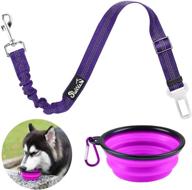 🐾 adjustable retractable dog seat belt with reflective elastic - slowton pet safety strap for vehicle with heavy duty tether - ideal for dogs and cats - includes collapsible dog bowl - portable travel set logo