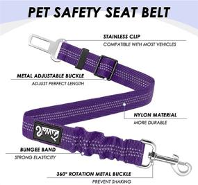 img 3 attached to 🐾 Adjustable Retractable Dog Seat Belt with Reflective Elastic - SlowTon Pet Safety Strap for Vehicle with Heavy Duty Tether - Ideal for Dogs and Cats - Includes Collapsible Dog Bowl - Portable Travel Set