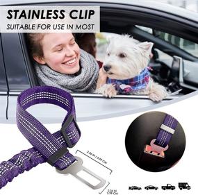 img 1 attached to 🐾 Adjustable Retractable Dog Seat Belt with Reflective Elastic - SlowTon Pet Safety Strap for Vehicle with Heavy Duty Tether - Ideal for Dogs and Cats - Includes Collapsible Dog Bowl - Portable Travel Set