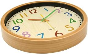 img 3 attached to 🕘 VREAONE Silent Kids Wall Clock: Colorful 12 Inch Non-Ticking Quartz Decorative Clock for Children's Nursery, Bedroom, School Classroom - Battery Operated