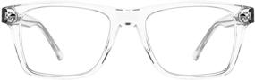 img 4 attached to 👓 TIJN Square Blue Light Blocking Computer Glasses for Men and Women - Nerd Style