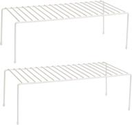 🗃️ lonian metal wire rack kitchen cupboard organizer - white (pack of 2) for optimized home & kitchen storage in cabinets, countertops, pantries, and utensils логотип