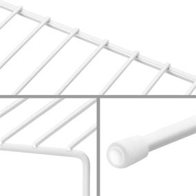 img 2 attached to 🗃️ Lonian Metal Wire Rack Kitchen Cupboard Organizer - White (Pack of 2) for Optimized Home & Kitchen Storage in Cabinets, Countertops, Pantries, and Utensils