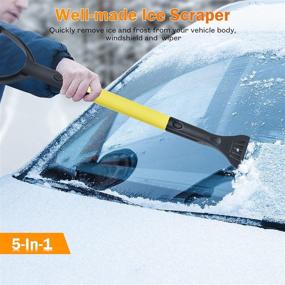 img 1 attached to 🧊 GEJRIO 5-in-1 Ice Scraper & Snow Brush with Squeegee - Extendable 29.9" to 37.5" - Ideal for Car Windshields, Driveways, SUVs, and Trucks