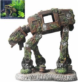 img 4 attached to 🏰 Enhance Your Aquarium with Fazhongfa Castle and Robot Dog Decor: Perfect Betta Toy and Hideout for Small-Medium Resin Fish, Including Cave, House, and Background Ornamentation