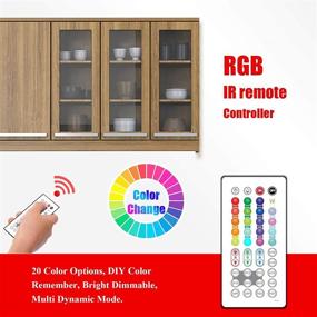 img 2 attached to 🔦 MYPLUS RGB Under Cabinet Lighting LED Puck Lights with Remote Control – 44-Key Color Change LED, Easy Stick-on Furniture Installation, Kitchen Cabinet Lighting Kit for Counter, Shelf, and Display Case