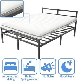 img 2 attached to 🛏️ Mr IRONSTONE Full Bed Frame: Heavy Duty Steel Platform Bed with Headboard and Footboard, Storage, and Easy Installation