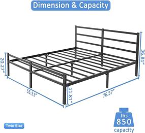 img 1 attached to 🛏️ Mr IRONSTONE Full Bed Frame: Heavy Duty Steel Platform Bed with Headboard and Footboard, Storage, and Easy Installation