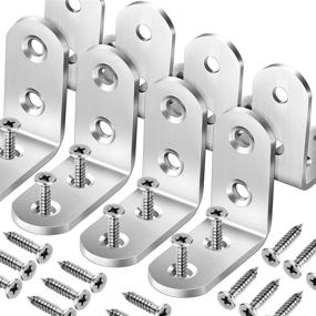 img 4 attached to 🔩 8-Piece Heavy Duty Corner Brace Set, FANDAMEI 40x40mm Stainless Steel Right Angle Brackets with Screws - 90 Degree Wall Brackets Hanger for Shelves, Tables, Dressers, Chairs - Silver