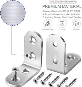 img 2 attached to 🔩 8-Piece Heavy Duty Corner Brace Set, FANDAMEI 40x40mm Stainless Steel Right Angle Brackets with Screws - 90 Degree Wall Brackets Hanger for Shelves, Tables, Dressers, Chairs - Silver