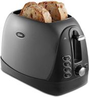 oster metallic grey 2 slice bread and bagel toaster: efficient toasting perfection logo