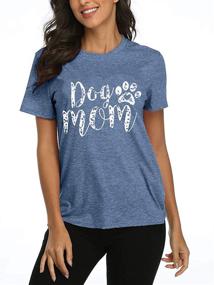 img 2 attached to Stylish and Funny Dog Mom Tshirts: Short Sleeve O Neck Mom Shirt with Graphic Print and Dog Paw Design