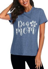 img 3 attached to Stylish and Funny Dog Mom Tshirts: Short Sleeve O Neck Mom Shirt with Graphic Print and Dog Paw Design