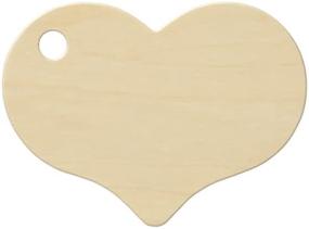 img 2 attached to 🏷️ Charming Wooden Heart Tags - Bag of 100, 2-5/16 inch, with Ideal Durability