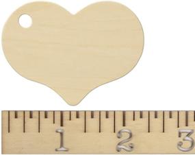 img 1 attached to 🏷️ Очаровательные деревянные сердечные ярлыки - пакет из 100 штук, 2-5/16 дюйма, с идеальной прочностью