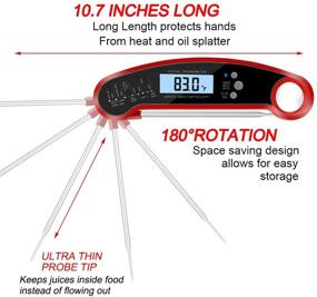 img 1 attached to 🔥 MEKBOK Instant Read Meat Thermometer with Magnet and Calibration Feature - Top Ultra Fast Digital Kitchen Probe for Grilling and Cooking