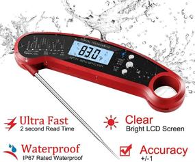 img 3 attached to 🔥 MEKBOK Instant Read Meat Thermometer with Magnet and Calibration Feature - Top Ultra Fast Digital Kitchen Probe for Grilling and Cooking