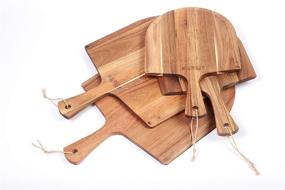 img 2 attached to 🍕 ESSENTIALS Pizza Peel: 14-Inch Natural Acacia Wood for Homemade Baking, Bread, Cake, Cheese Board, and Serving Tray