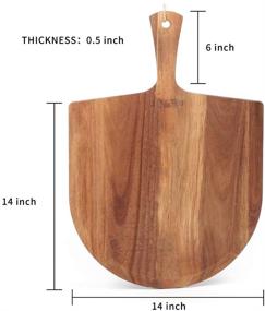 img 3 attached to 🍕 ESSENTIALS Pizza Peel: 14-Inch Natural Acacia Wood for Homemade Baking, Bread, Cake, Cheese Board, and Serving Tray