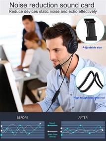 img 2 attached to 🎧 Premium Computer Headset Stand and USB Headphone Holder - Noise Cancelling Mic, Mute & Business PC Headset for Call Center, Skype Chat, Webinar, Conference Calls, Online Course