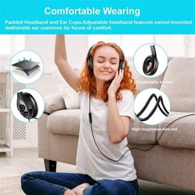 img 1 attached to 🎧 Premium Computer Headset Stand and USB Headphone Holder - Noise Cancelling Mic, Mute & Business PC Headset for Call Center, Skype Chat, Webinar, Conference Calls, Online Course