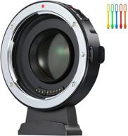 📸 viltrox ef-m2 ii af lens mount adapter: enhance your canon ef lens with auto focus, 0.71x reducer speed booster, and perfect compatibility with m4/3 cameras panasonic & olympus logo