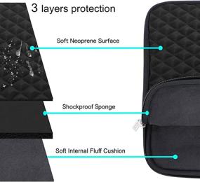 img 2 attached to 💼 MOSISO 13-13.3 inch MacBook Pro and MacBook Air Laptop Sleeve - Diamond Foam Neoprene Bag with Small Case, Black