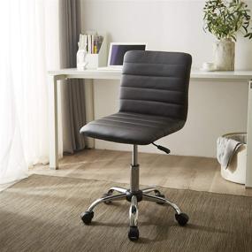 img 1 attached to 🪑 Tan Faux Leather Rolling Office Chair by Urban Shop: Stylish and Functional Design